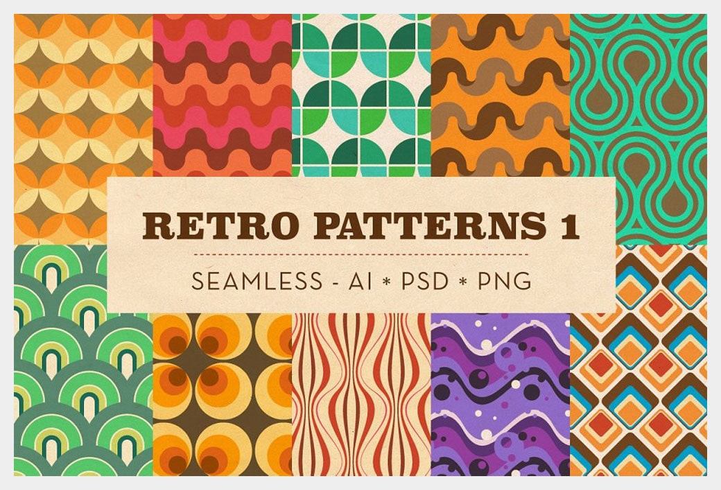 10 Seamless Retro Patterns