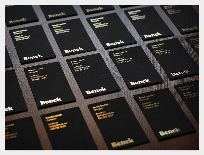 Benek Gold Foil Biz Cards