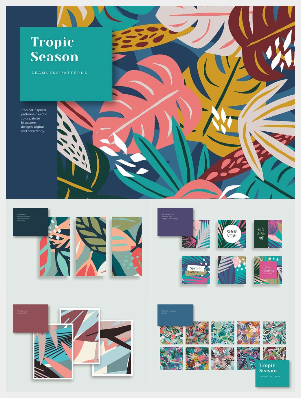 Tropic Season Seamless Pattern