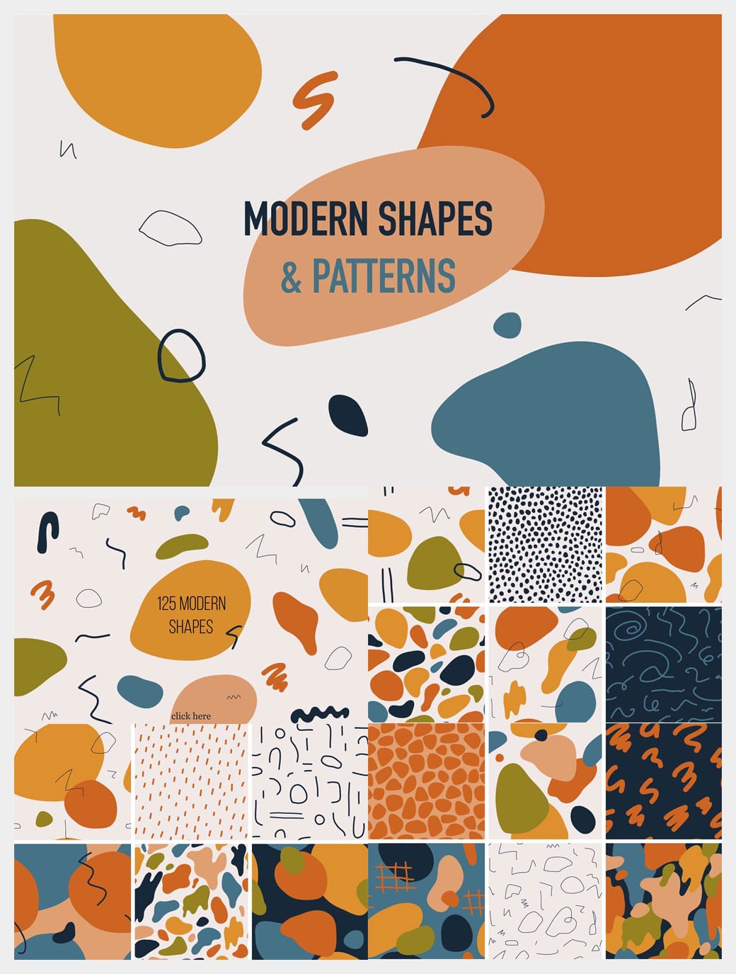 modern seamless patterns, shapes