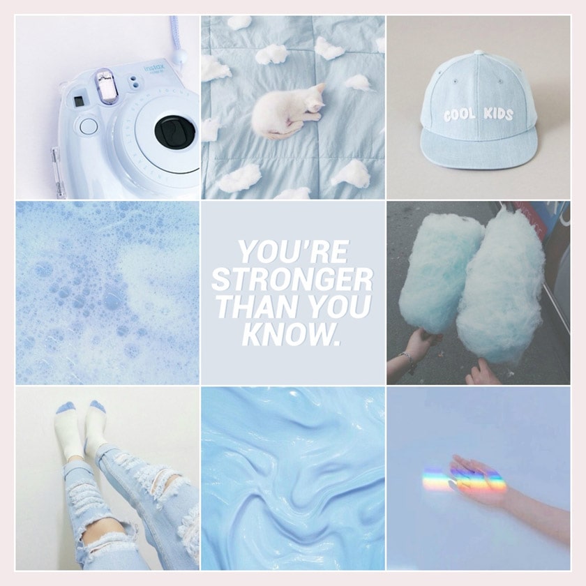 aesthetic moodboard pastel blue