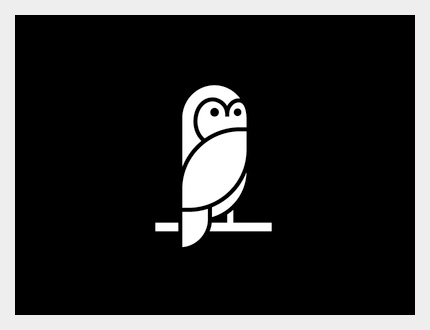 owl logo design blank-and-white