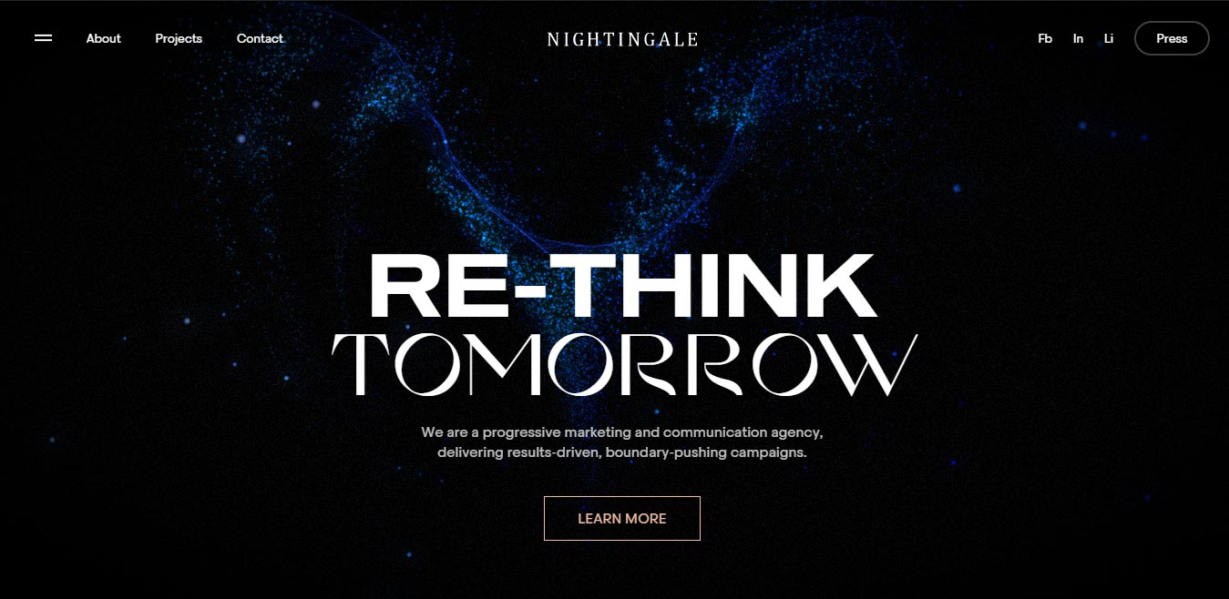 Nightingale - Black Website Design