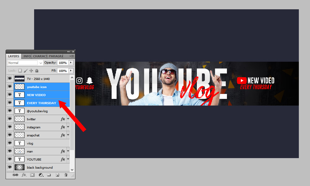 Youtube channel banner image perfect size Vector Image