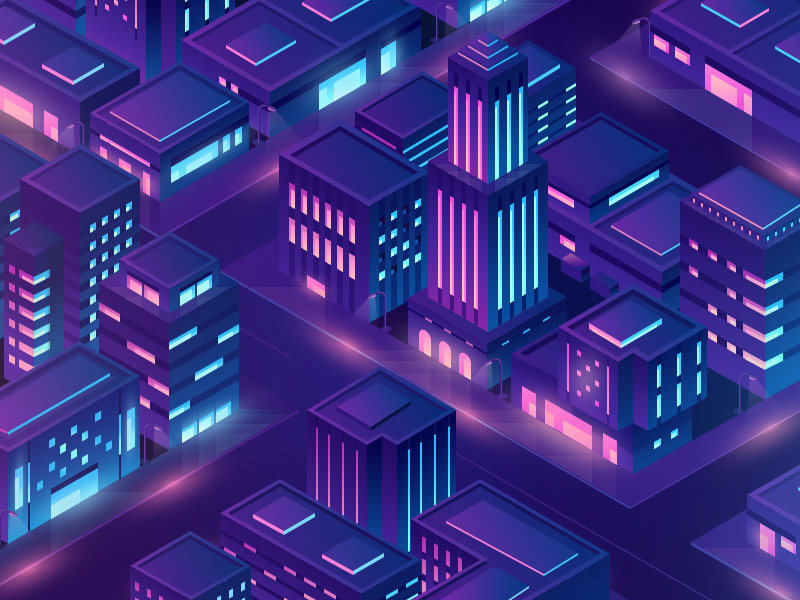 isometric city illustration