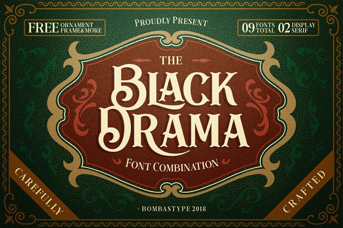 Black Drama Free Antique Retro Font Free