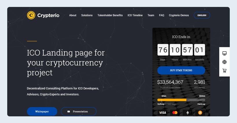 Bitcoin, ICO and Cryptocurrency WordPress Theme