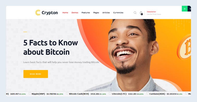 Multi-Purpose Cryptocurrency WordPress Theme