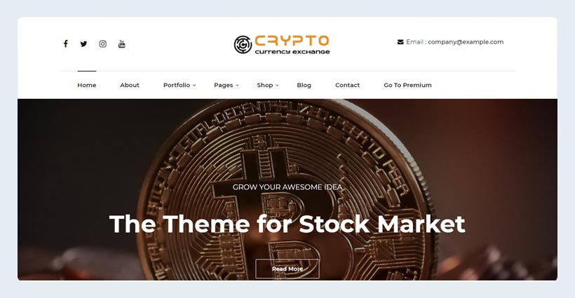 Free Cryptocurrency Exchange WordPress theme