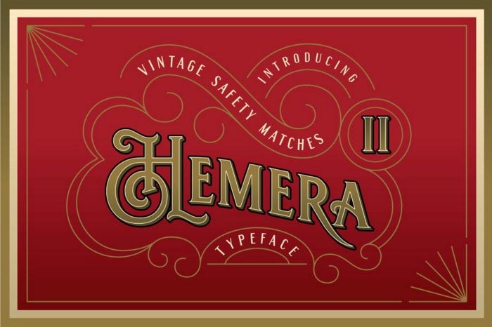 Hemera Vintage Decorative Font