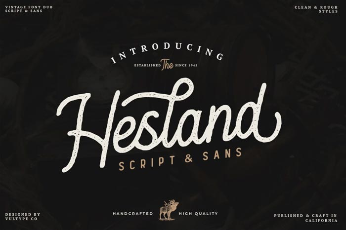 Hesland - Vintage Font Free