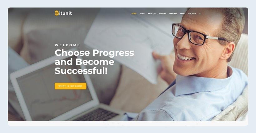 bitunit lite bitcoin free wordpress theme