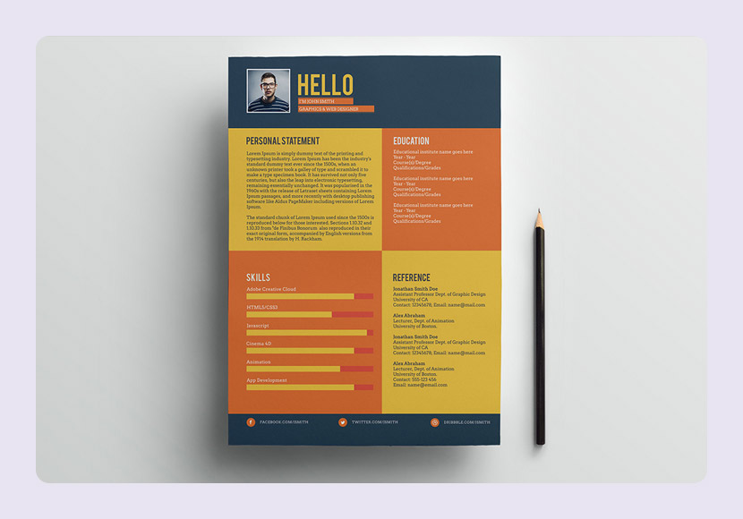 Flat Style Resume Template