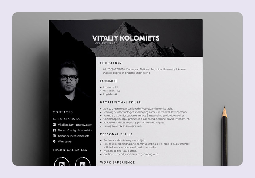 free creative resume template doc free download