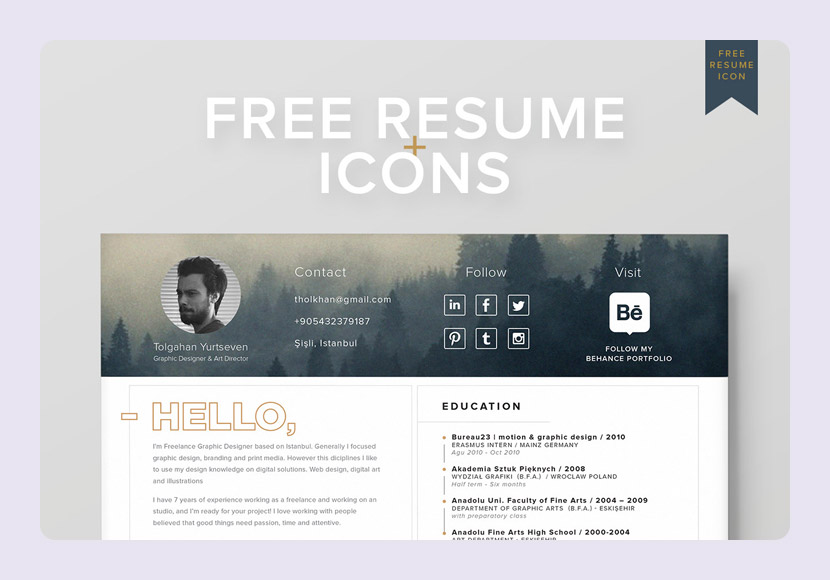 Free Resume Template and Icons