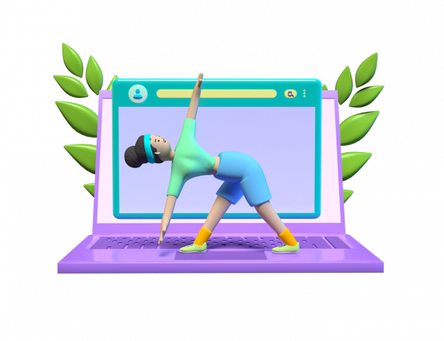 3D Online Yoga Classes PNG