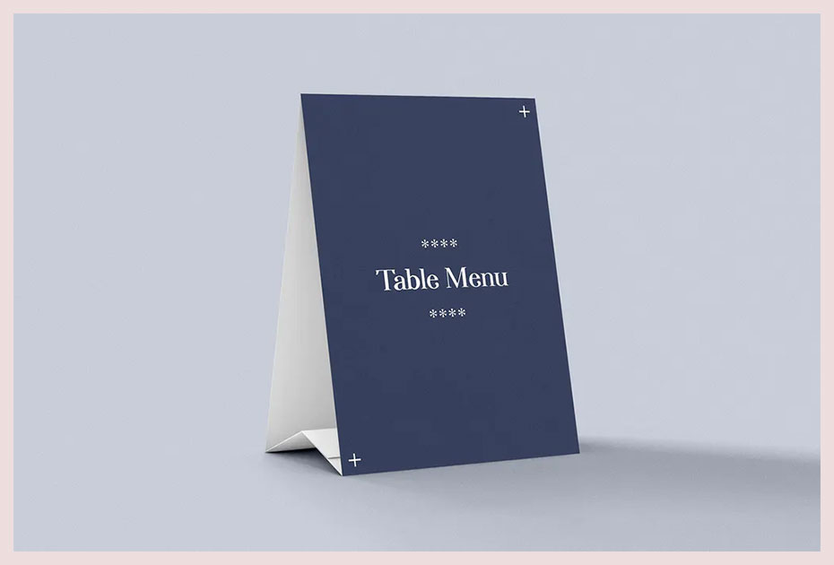 Flat Table Menu Mockup