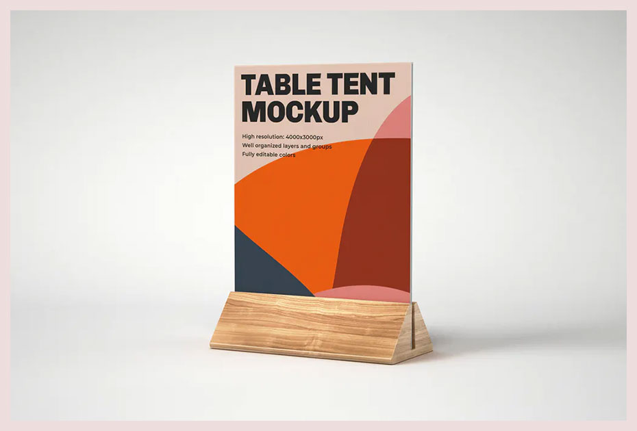 Simple Table Tent Mockup