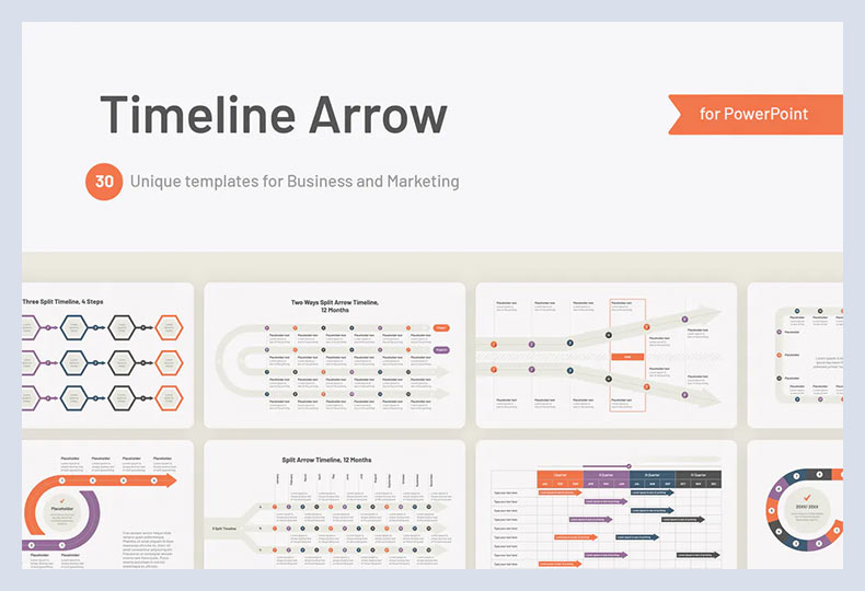 Timeline Arrow Templates for PowerPoint