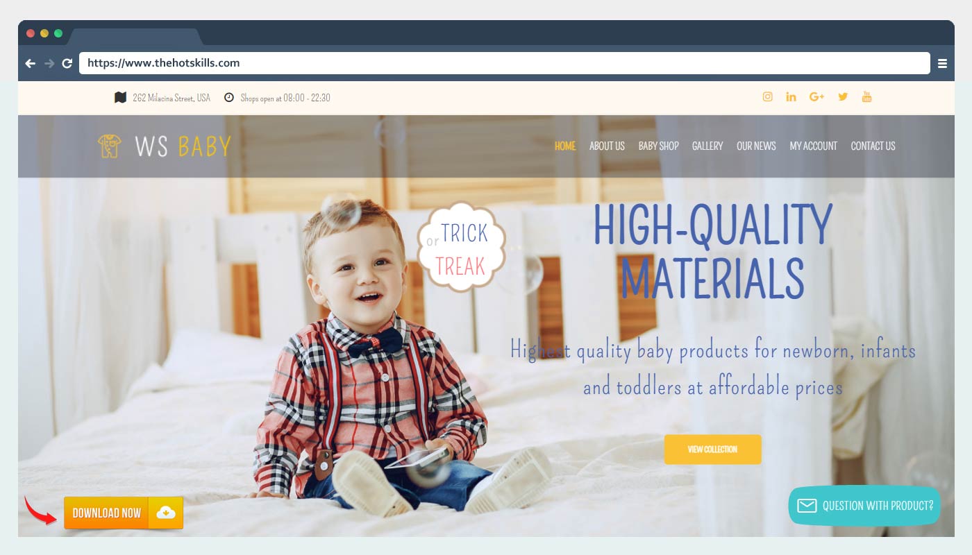 WS Baby – Free Kid Clothes Store WordPress Theme