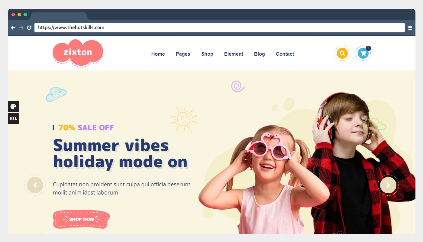 Zixton - Baby Fashion WooCommerce Theme