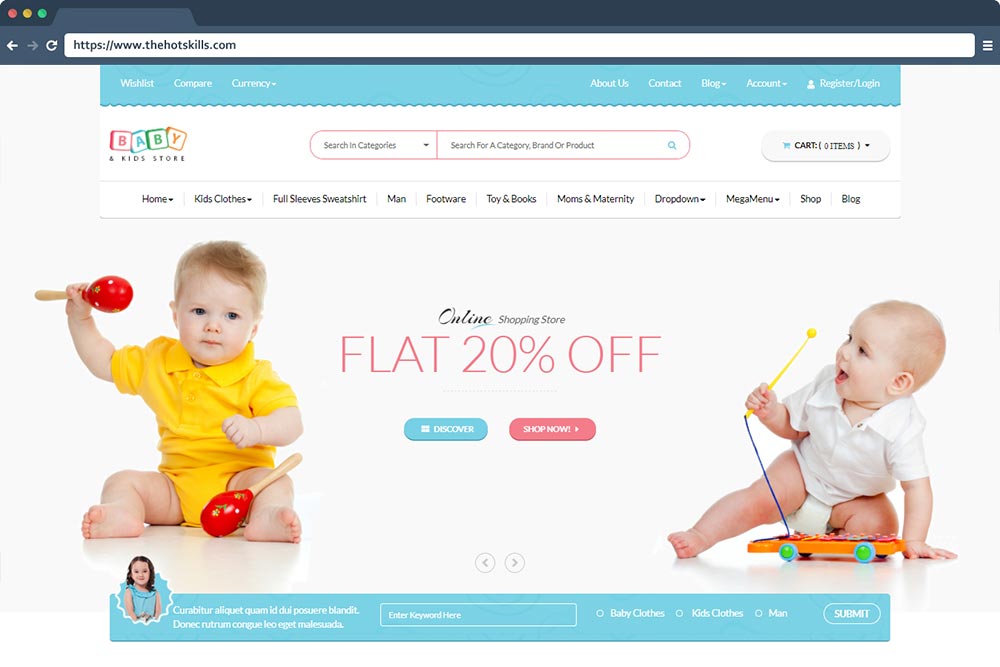 Baby & Kids Store eCommerce Woocommerce WordPress Theme