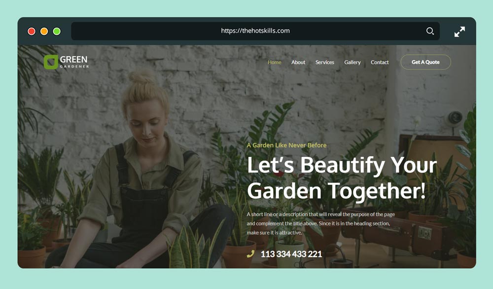 Green Gardener - Free WordPress Theme