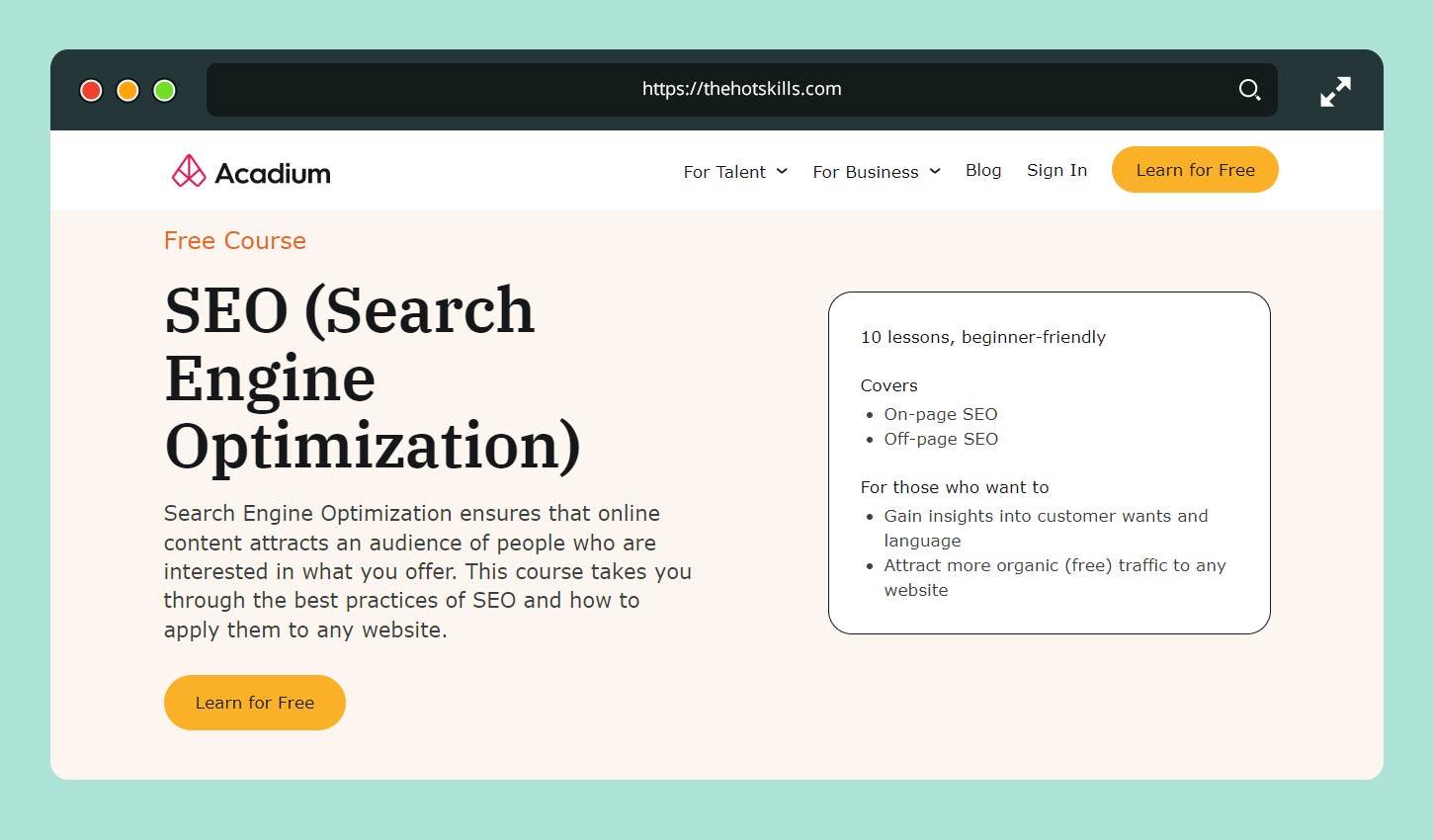 Free Course SEO Search Engine Optimization