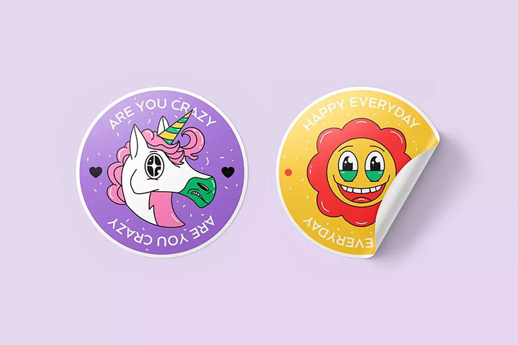 Round Sticker Mockups Set