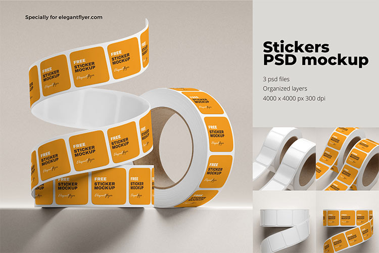 best free stickers psd mockup