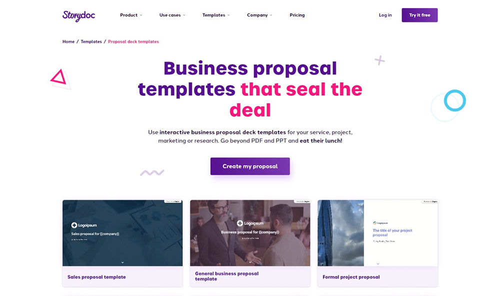 interactive business proposal deck templates 