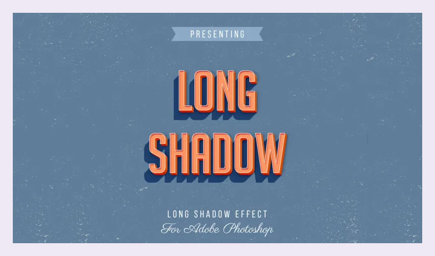 3D Long Shadow Text effect
