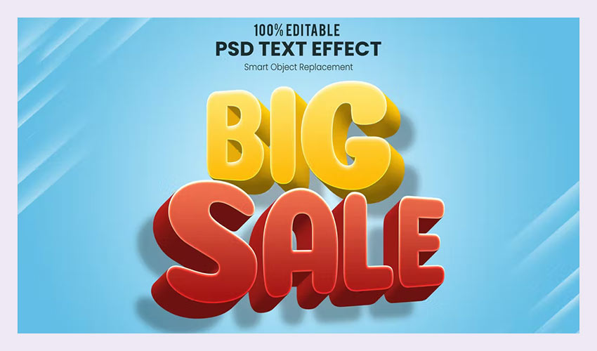 Big Sale 3D PSD Text Effect