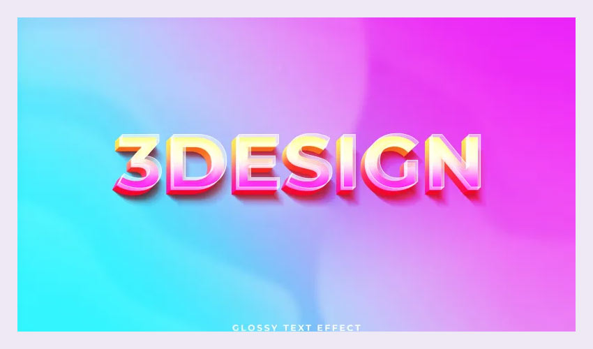 Glossy 3D Text Effect