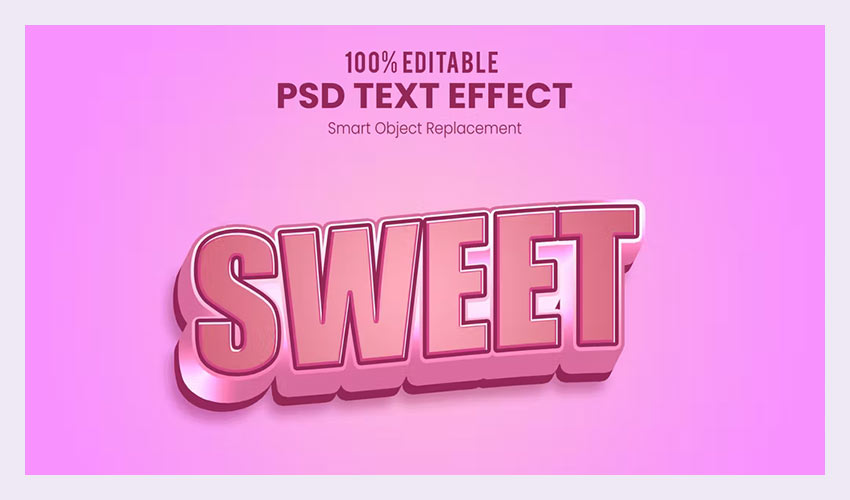 Sweet 3D Text Effect PSD
