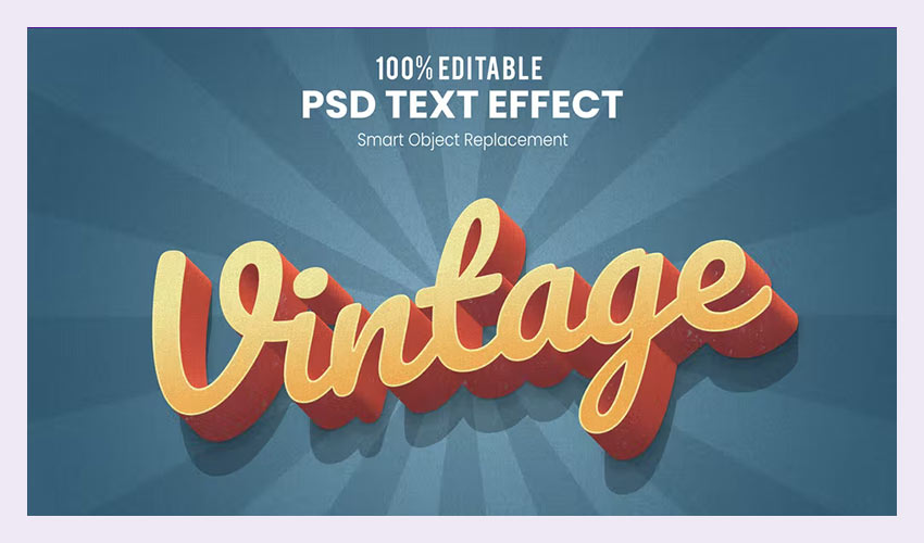 Vintage 3D Text Effect