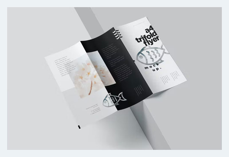 A4 Tri Fold Brochure Mockups