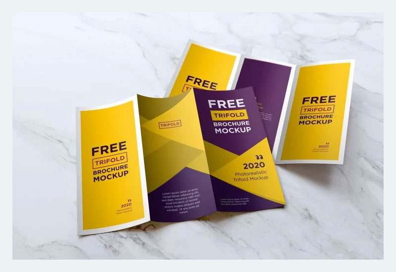 Free Trifold Brochure Mockup PSD