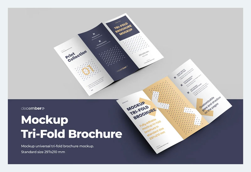 Mockups Leaflet DL Trifold Brochure