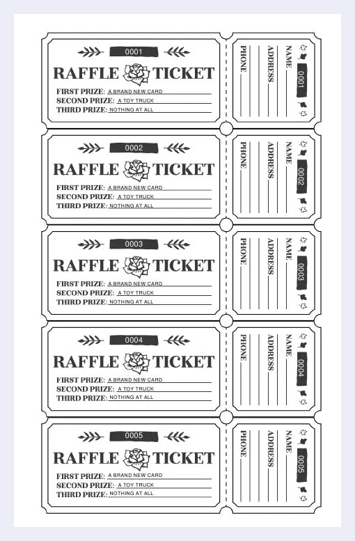 Excel Raffle Ticket Template