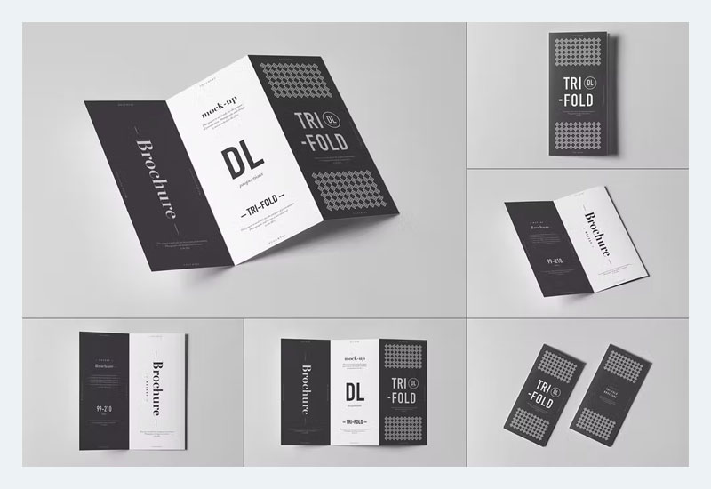 Tri-Fold DL Brochure Mock-ups