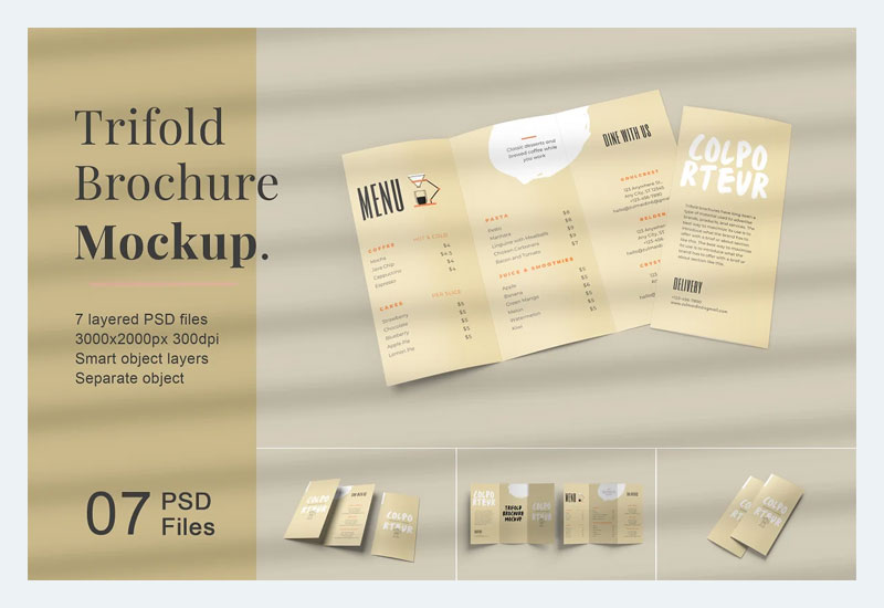 Trifold Brochure Mockups