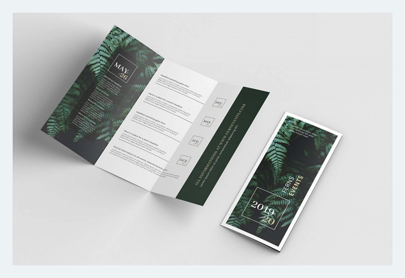 US Letter Tri-Fold Brochure Mockup PSD