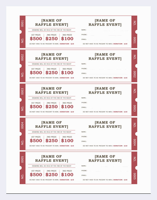 printable raffle tickets with numbers