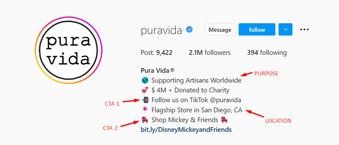 Pura Vida’s Instagram account
