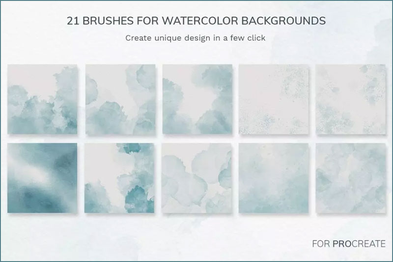 38 Procreate Watercolor Brush Set