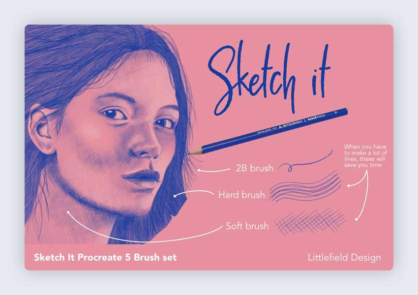 5 Procreate Sketch Brush Set