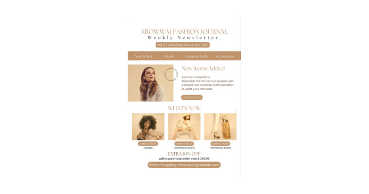 Minimalist Fashion Weekly Newsletter Template