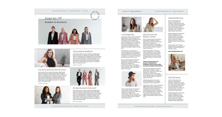 Modern Designer Women in Business Sectioned Newsletter