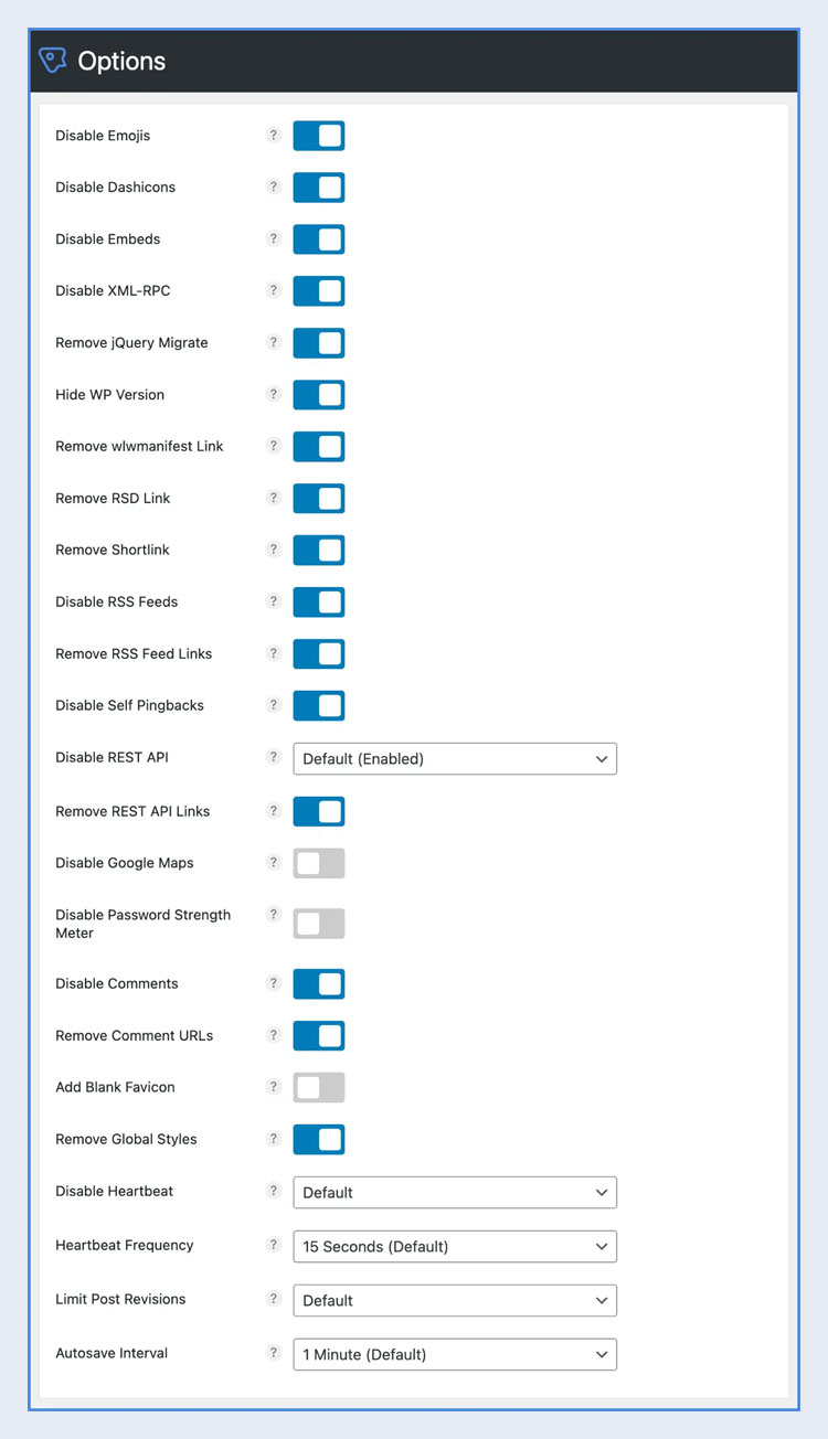 Perfmatters Features